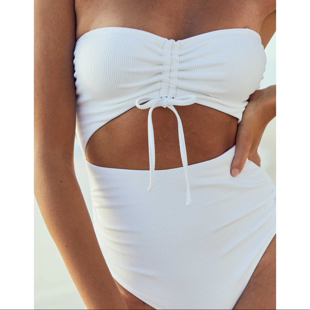 Aerie Ribbed Cut Out One Piece Swimsuit